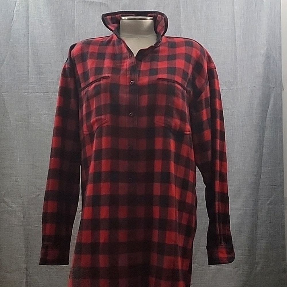 Woolrich VTG Women's Wool Red Plaid Lumberjack Button Front shirt jacket SZ L
